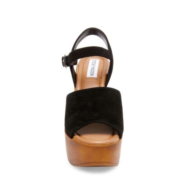 Madden FP black platform suede wedge sandal 7 - Picture 3 of 7